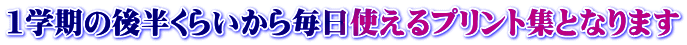 1学期の後半くらいから毎日使えるプリント集となります